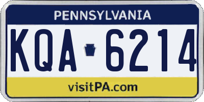 PA license plate KQA6214