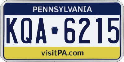 PA license plate KQA6215