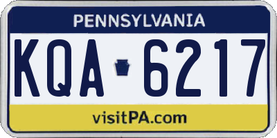 PA license plate KQA6217