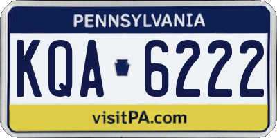 PA license plate KQA6222
