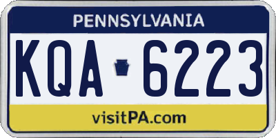 PA license plate KQA6223