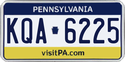 PA license plate KQA6225