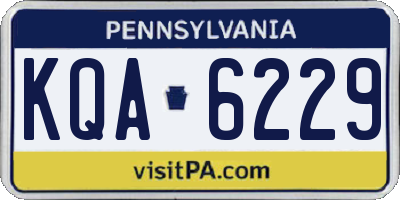 PA license plate KQA6229
