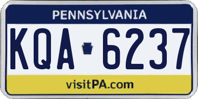 PA license plate KQA6237