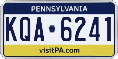 PA license plate KQA6241
