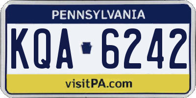 PA license plate KQA6242