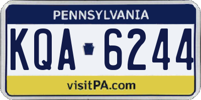 PA license plate KQA6244