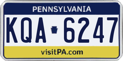 PA license plate KQA6247