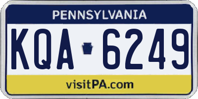 PA license plate KQA6249