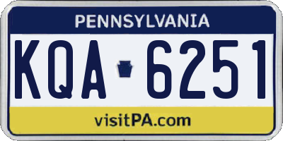 PA license plate KQA6251
