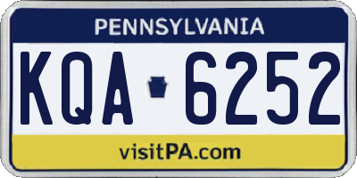 PA license plate KQA6252