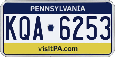 PA license plate KQA6253