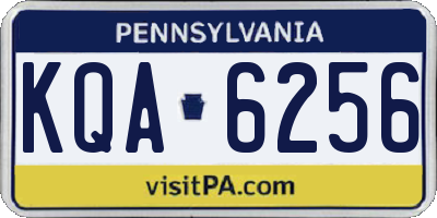 PA license plate KQA6256