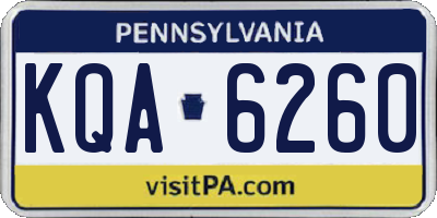 PA license plate KQA6260