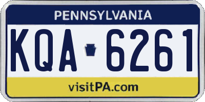PA license plate KQA6261