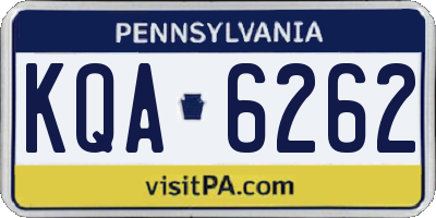 PA license plate KQA6262
