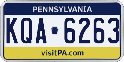 PA license plate KQA6263