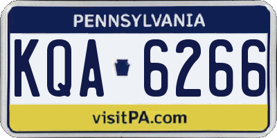 PA license plate KQA6266