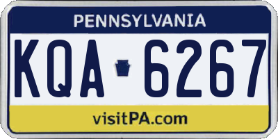 PA license plate KQA6267