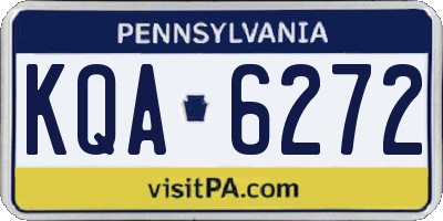 PA license plate KQA6272