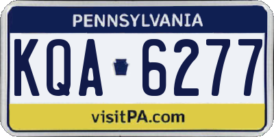 PA license plate KQA6277