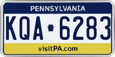 PA license plate KQA6283