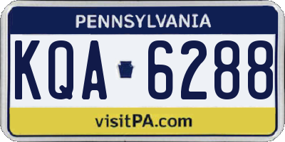 PA license plate KQA6288
