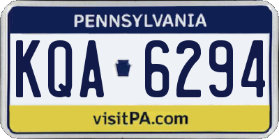 PA license plate KQA6294