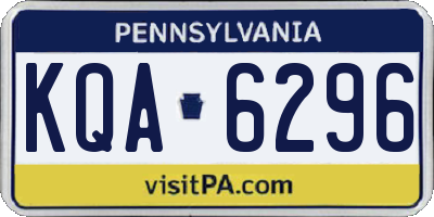 PA license plate KQA6296