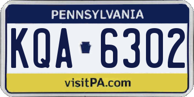 PA license plate KQA6302