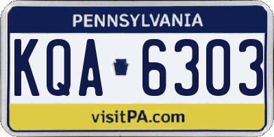 PA license plate KQA6303