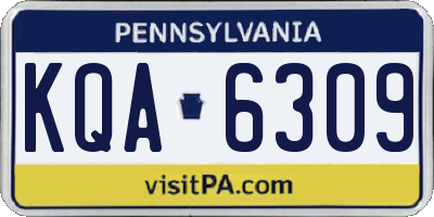 PA license plate KQA6309