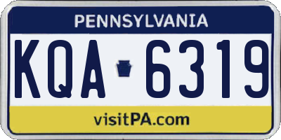 PA license plate KQA6319