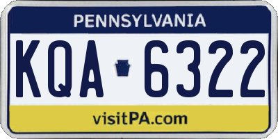 PA license plate KQA6322