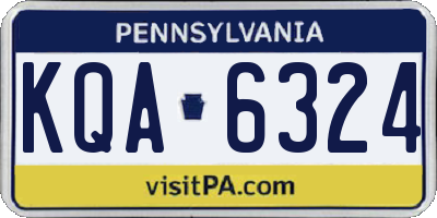 PA license plate KQA6324