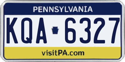 PA license plate KQA6327