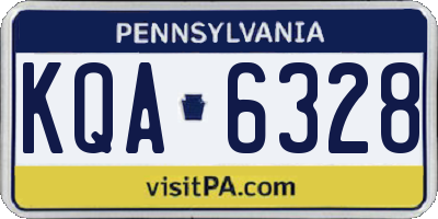 PA license plate KQA6328