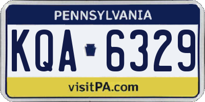 PA license plate KQA6329