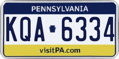 PA license plate KQA6334