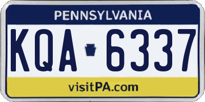 PA license plate KQA6337