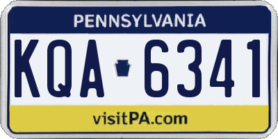 PA license plate KQA6341