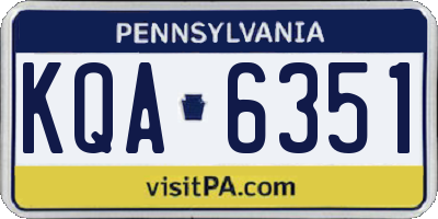 PA license plate KQA6351