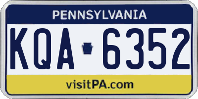 PA license plate KQA6352