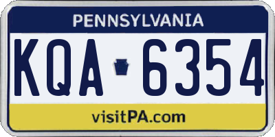 PA license plate KQA6354