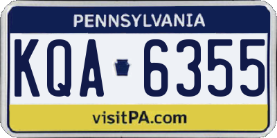PA license plate KQA6355
