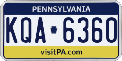 PA license plate KQA6360