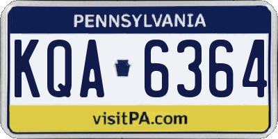 PA license plate KQA6364