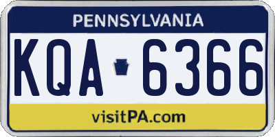 PA license plate KQA6366