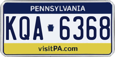 PA license plate KQA6368