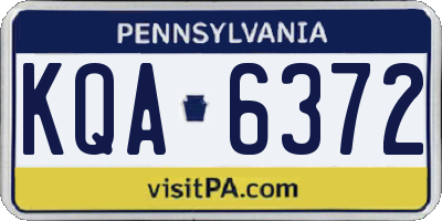 PA license plate KQA6372